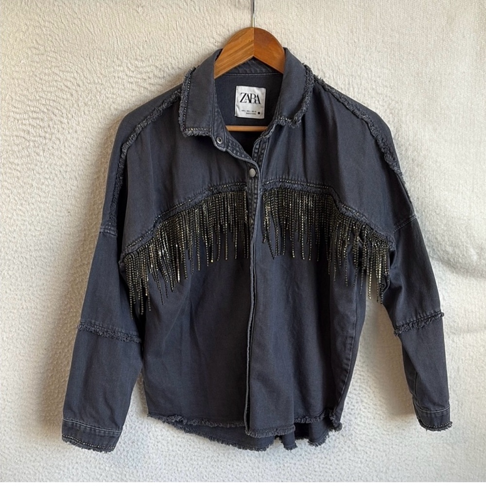 Zara Charcoal Denim Jacket